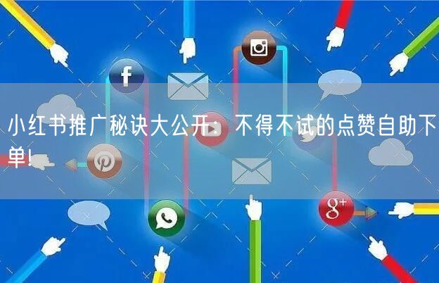 小红书推广秘诀大公开:不得不试的点赞自助下单!