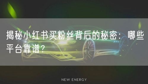 揭秘小红书买粉丝背后的秘密:哪些平台靠谱?