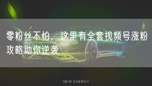 零粉丝不怕，这里有全套视频号涨粉攻略助你逆袭