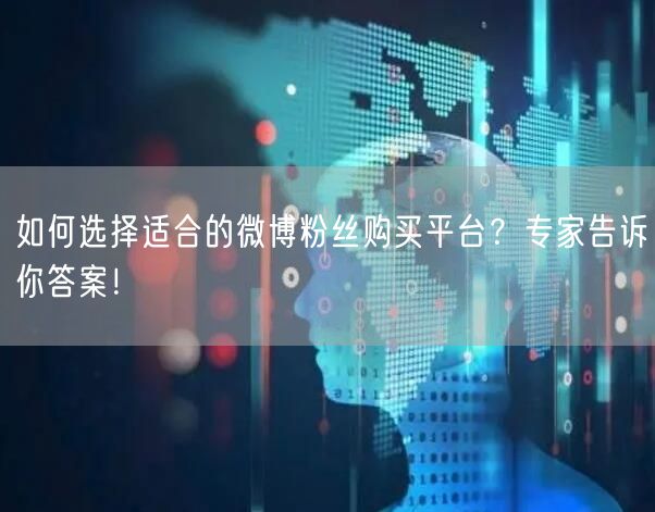 如何选择适合的微博粉丝购买平台？专家告诉你答案！