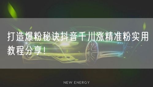 打造爆粉秘诀抖音千川涨精准粉实用教程分享!