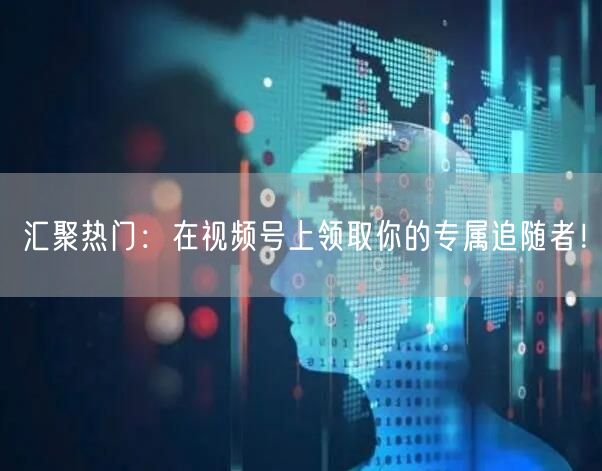 汇聚热门：在视频号上领取你的专属追随者！