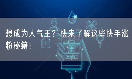 想成为人气王？快来了解这些快手涨粉秘籍！