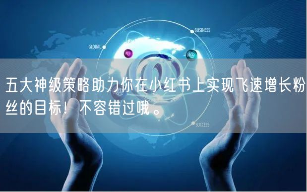五大神级策略助力你在小红书上实现飞速增长粉丝的目标！不容错过哦。