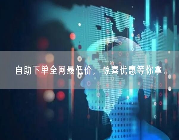 自助下单全网最低价,惊喜优惠等你拿。